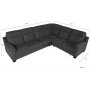 Ecksofa Salem aus dunkelgrauem Stoff