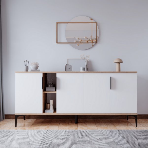 Tarz Sideboard - Eiche/Weiß