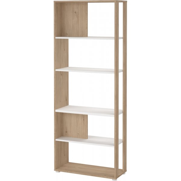 Schilder-Bücherregal - Weiß/Hickory