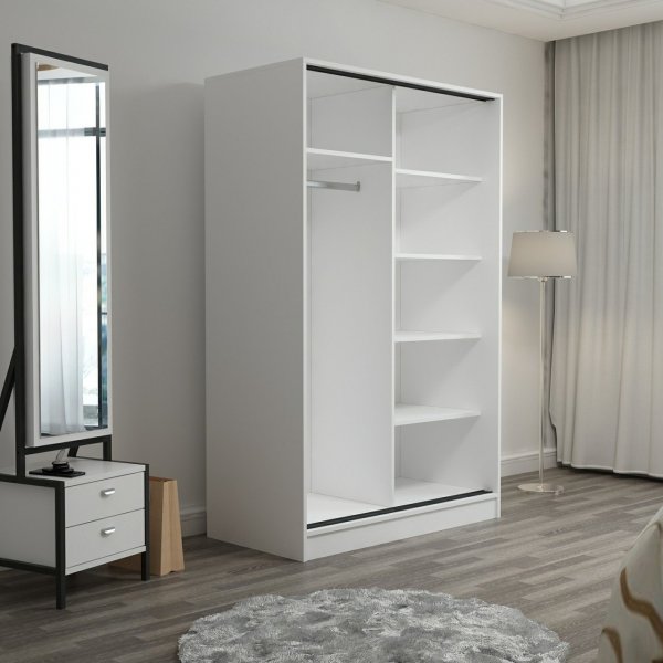 Kapusta Kleiderschrank 120 cm - Weiß/Anthrazit