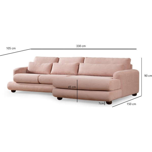 River Divansofa rechts - Pink