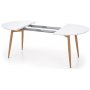 Paloma Esstisch, verstellbar 120-200 cm - Weiß Hochglanz / Eiche