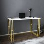 Kane Schreibtisch 120 x 60 cm - Gold/Weiß