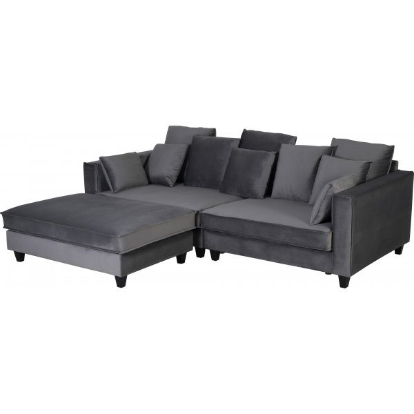 Brandy Lounge Fußhocker XL - Dunkelgrau (Samt)