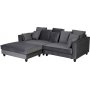 Brandy Lounge Fußhocker XL - Dunkelgrau (Samt)