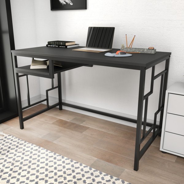 Kennesaw Schreibtisch 120 x 60 cm - Schwarz/Anthrazit