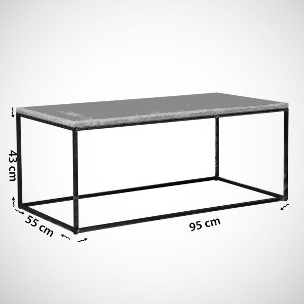 Cosco Couchtisch 95 x 55 cm - Schwarz/Weiß