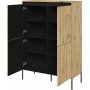 Trendschrank H140 cm - Artisan-Eiche/Schwarz