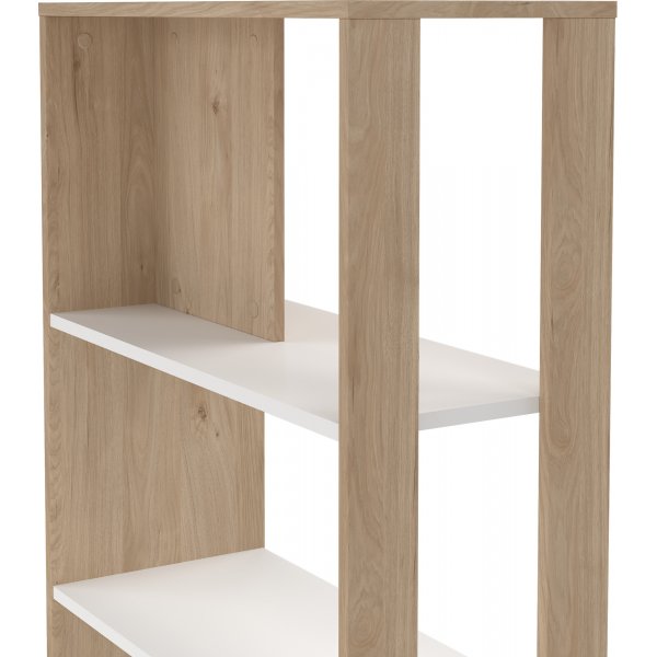 Schilder-Bücherregal - Weiß/Hickory