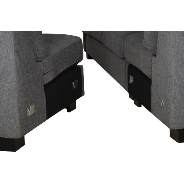 Ecksofa Salem aus dunkelgrauem Stoff