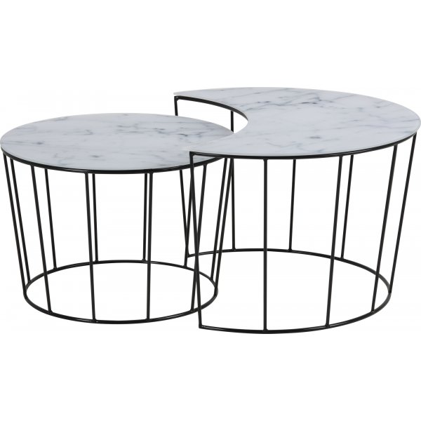 Sunmoon Couchtisch Ø58/76 cm - Weiß