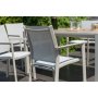 Urbanite-Essgruppe mit Esstisch 160 cm und 6 stapelbaren Esszimmerstühlen - Beige