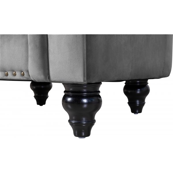 Sessel Chesterfield grau Samt Royal