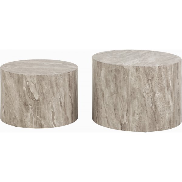 Dice Couchtisch Ø50/58 cm - Grau