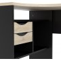 Function Plus Schreibtisch 145,1 x 81 x 76,8 cm - Schwarz/Eiche