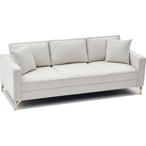 Berlin 3-Sitzer-Sofa - Cremeweiß/Gold