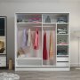 Kapusta Kleiderschrank 220x52x210 cm - Weiß/Schwarz/Braun