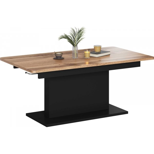 Cense ausziehbarer Couchtisch 70x126-167 cm - Schwarz / Holz