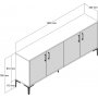 Kyiv Sideboard 160 cm - Weiß