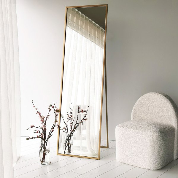 Cooler Bodenspiegel 170 cm - Goldrahmen