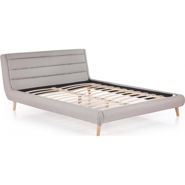 Bettgestell Bernard 140x200 cm aus grauem Stoff