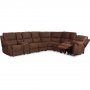 Relaxsofa Deluxe - 6-Sitzer (elektrisch) in braunem Mikrofaserstoff