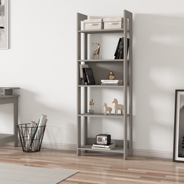 Ländliches Bücherregal - Grau