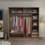 Kapusta Kleiderschrank mit Spiegeltüren, 220x52x210 cm - Braun
