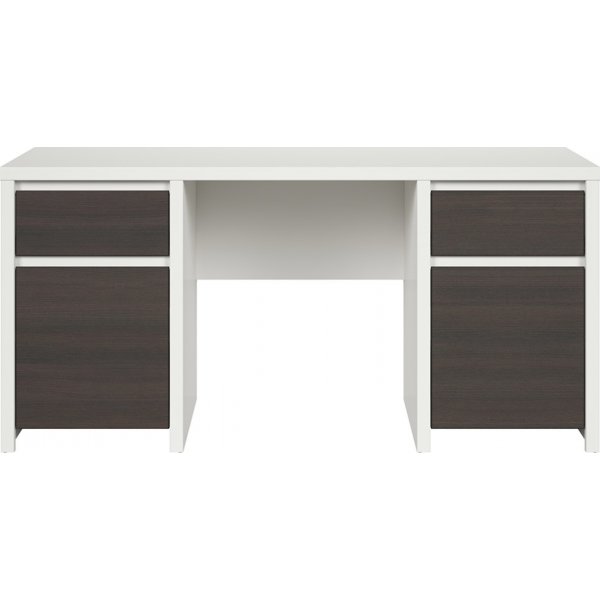 Kaspischer Schreibtisch 160 x 65 cm - Weiß/Wenge
