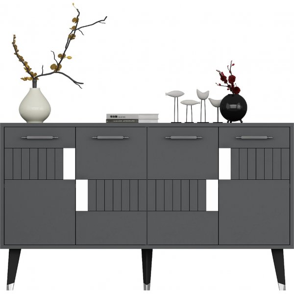 Moda Sideboard - Anthrazit/Silber