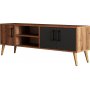 Exxen Medienbank 150 cm - Walnuss/Anthrazit