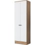 Mendy Kleiderschrank 60 cm - Nussbaum/weiß