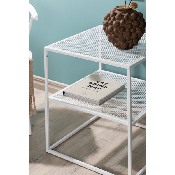 Netz Beistelltisch 55 x 55 cm - Weiß