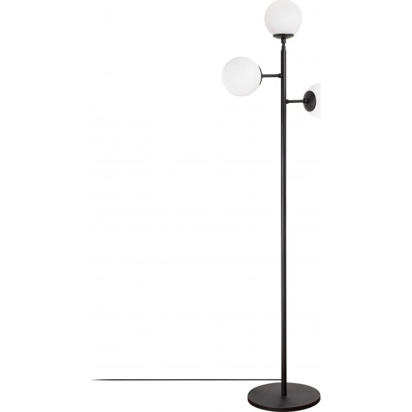 Atlas Stehlampe opal - Schwarz