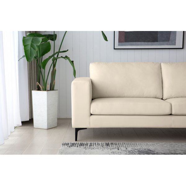 Aspen 3-Sitzer-Sofa - Beige Samt