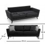 Mayorka 3-Sitzer-Sofa - Dunkelgrau