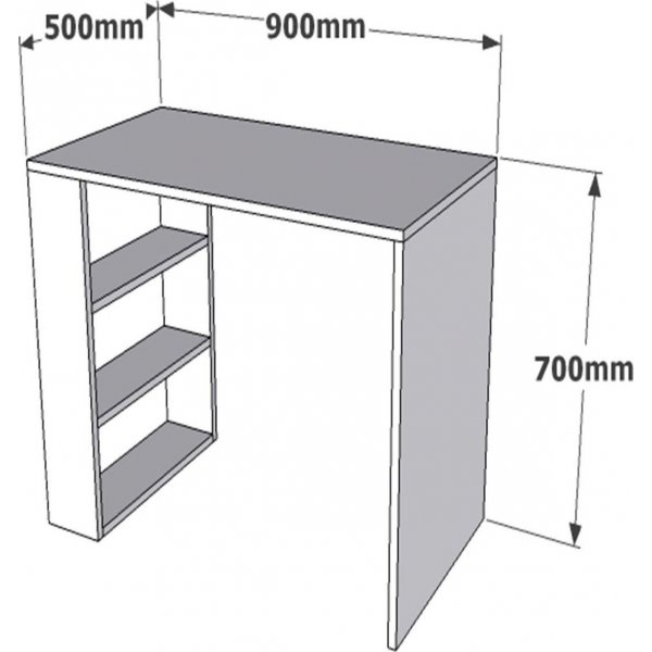 Kühler Schreibtisch 90x50 cm - Weiß
