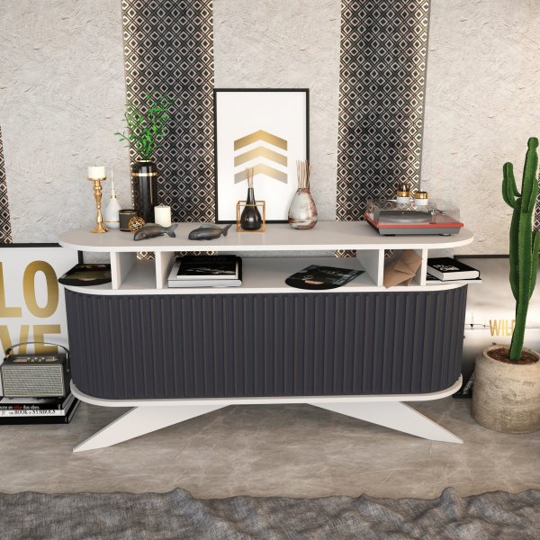 Stormy Sideboard - Weiß/Anthrazit