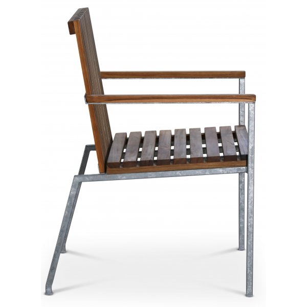 Gartenstuhl Alva – Teak/galvanisiertes Metall