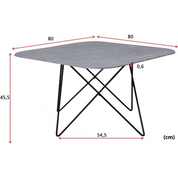 Couchtisch Michel 80 x 80 cm - Schwarzer Marmor