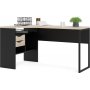 Function Plus Schreibtisch 145,1 x 81 x 76,8 cm - Schwarz/Eiche