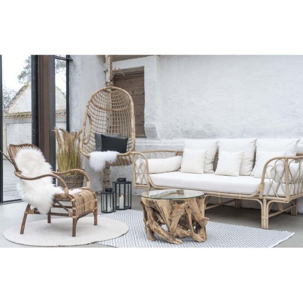 Grand Canyon Couchtisch 60 x 60 cm - Teak/Glas