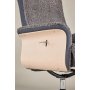 Relaxsessel mit Fußhocker - Graues Schaffellimitat/weiß getünchte Eiche