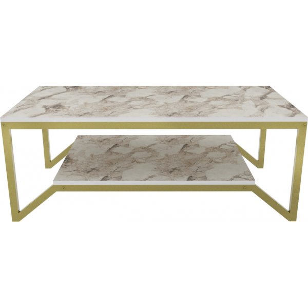 Flora Couchtisch 120 x 60 cm - Gold/Weiß