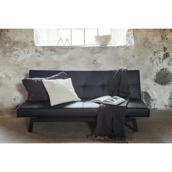 Schlafsofa - Schwarzes Kunstleder