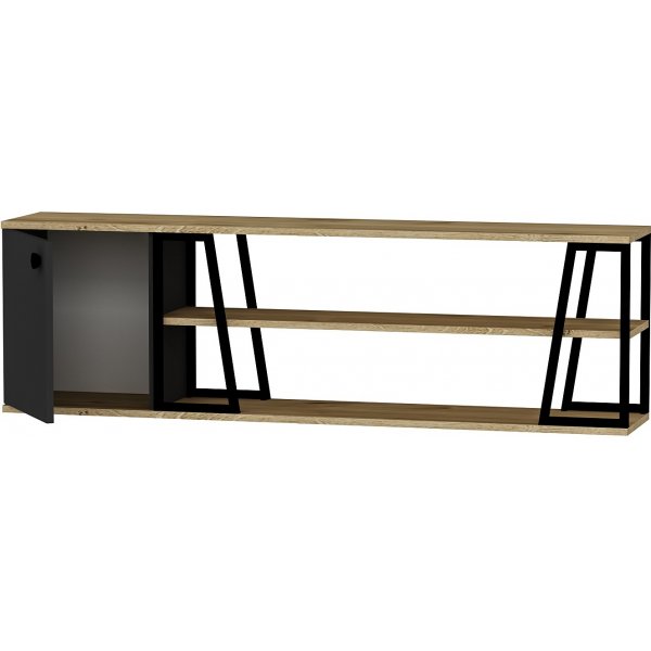 Lissa Medienbank 160 cm - Saphireiche/Schwarz