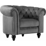 Sessel Chesterfield grau Samt Royal