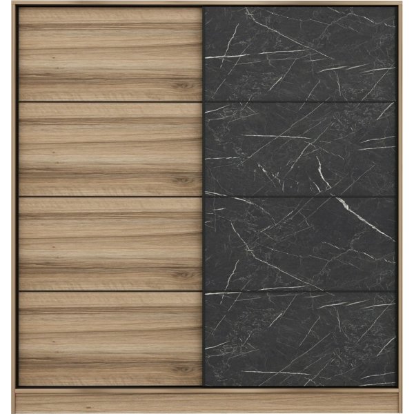 Kapusta Kleiderschrank 180 cm - Braun/Schwarz