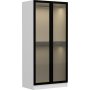 Cavolo Kleiderschrank 90 cm - Weiß/Schwarz