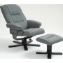 Relaxsessel grau mit Fußhocker - Oslo